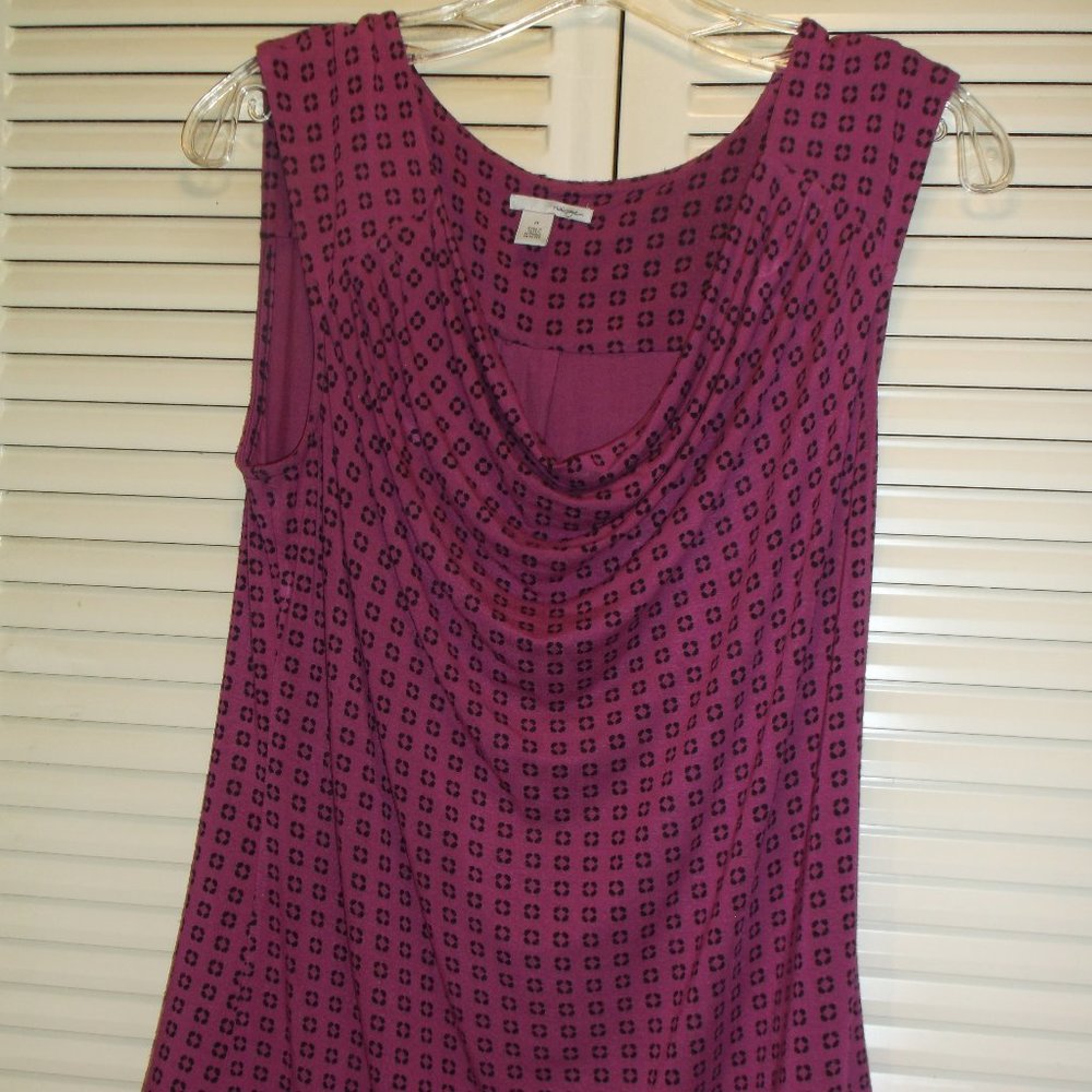 Halogen Nordys Pink Black sq's drapped Top